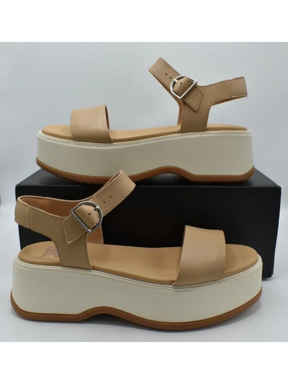 Sorel Womens Size 9 Dayspring Ankle Strap Honest Beige Platform‎ Sandals Shoes